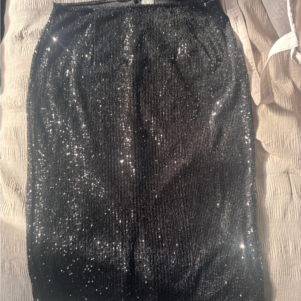 Worthington Black Sequin Pencil Skirt